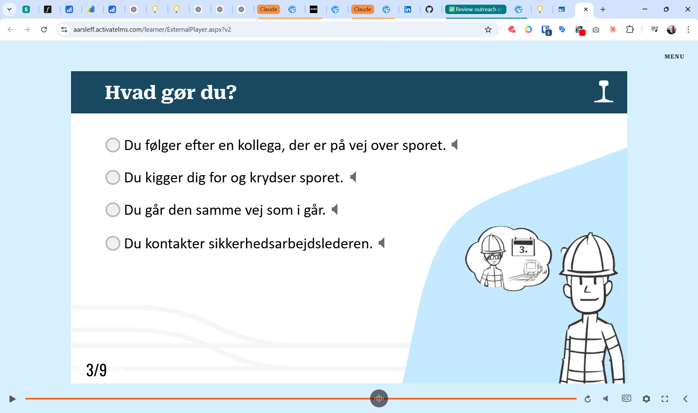 Aarsleff Rail – sikkerhedskursus med QR-kode-adgang og automatisk diplom